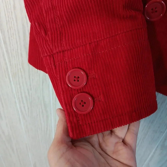 GAP Corduroy Red‎ Jacket Coat Buttons Hand Pockets Womens Size Small - Picture 6 of 10